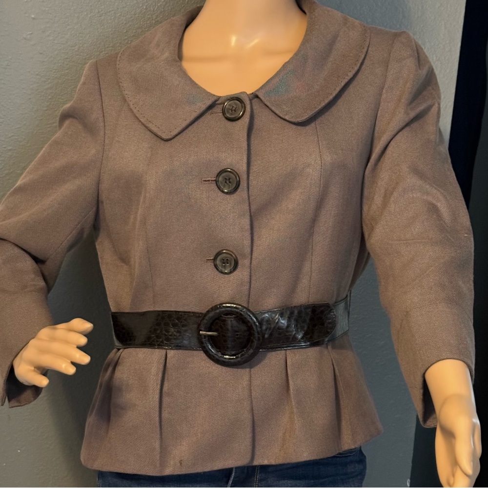 Alex Marie Chocolate Brown Blazer with belt Women’s Size 8